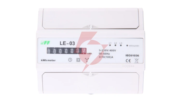 Licznik energii elektrycznej 3-fazowy 100A 230/400V z wyświetlaczem bębenkowym LE-03