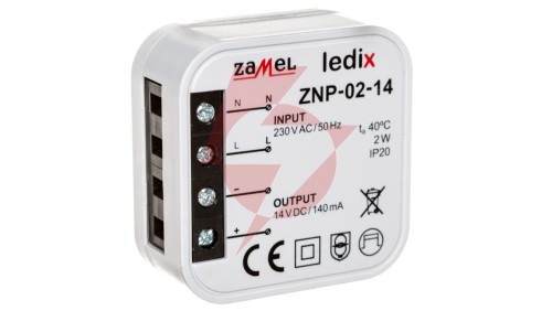 Zasilacz LED dopuszkowy 14V DC 2W ZNP-02-14 LDX10000027