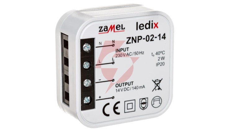 Zasilacz LED dopuszkowy 14V DC 2W ZNP-02-14 LDX10000027