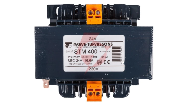 Transformator 1-fazowy bezpieczeństwa STM 400 230/ 24V 16,6A, Ta 40, 16224-9918