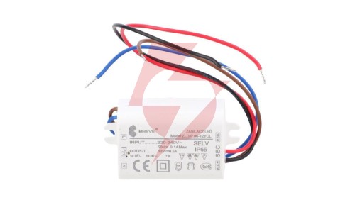 Zasilacz LED 12V DC 6W 0,5A IP65 /z zabezpieczeniami/ ZLDP 06-12YCL 19712-9035