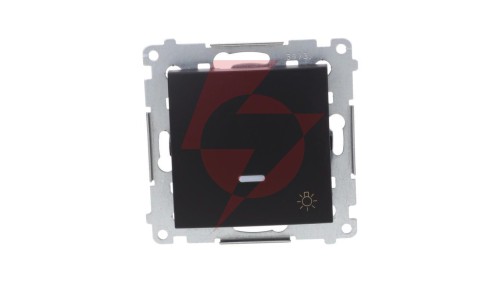 Simon 54 Przycisk światło” z podświetleniem LED (moduł) 10AX 250V szybkozłącza, czarny mat DS1L.01/49