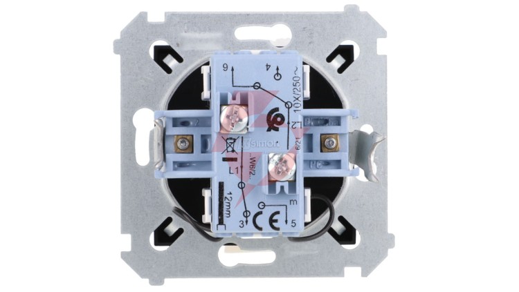 Simon 54 Łącznik schodowy podwójny z podświetleniem (moduł) 10AX 250V zaciski śrubowe czarny mat DW6/2L.01/49