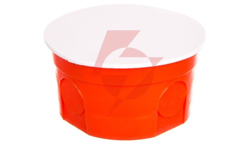 Puszka podtynkowa 80mm czerwona z pokrywą PO-80 0283-00 /50szt/