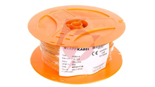 Przewód instalacyjny H05V-K 0,5 żółty 4510111S /250m/