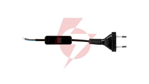 Sznur przyłączeniowy z wyłącznikiem SP/W-190cm czarny SP/W-190/2X0,5/-CZN YNS10000499