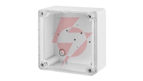 INDUSTRIAL Puszka hermetyczna n/t 105x105x66mm IP65 szara, pokrywa transparentna 2701-01