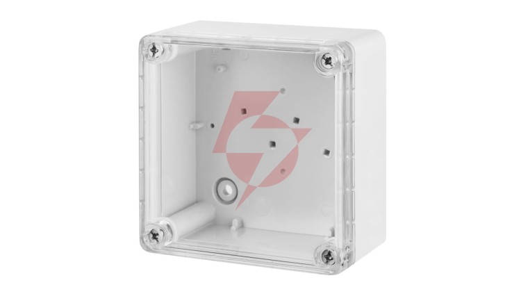 INDUSTRIAL Puszka hermetyczna n/t 105x105x66mm IP65 szara, pokrywa transparentna 2701-01