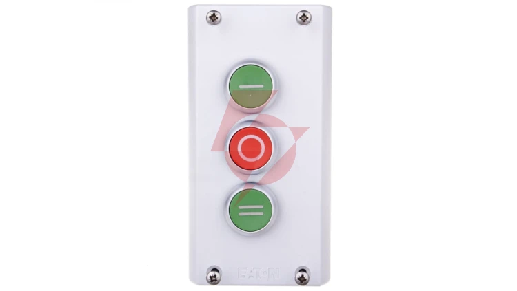 Kaseta sterownicza 3-otworowa z przyciskami zielony/czerwony/zielony IP65 M22-I3-M1 216532