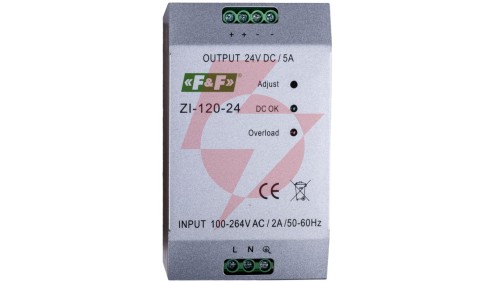 Zasilacz impulsowy 230VAC/24VDC 120W 5A ZI-120-24V