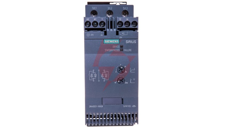 Softstart 3-fazowy 200-480VAC 63A 30kW/400V Uc=24V AC/DC S2 3RW3037-1BB04