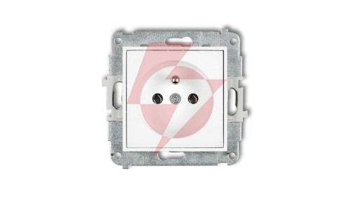 MINI Mechanizm gniazda pojedynczego z uziemieniem 2P+Z (bez przesłon torów prądowych) biały mat 25MGP-1z