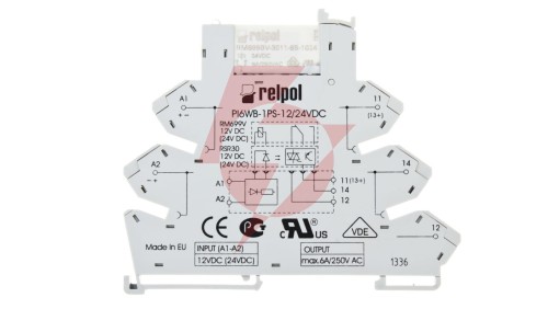 Przekaźnik interfejsowy 1P 6A 24V DC AgSnO2 PIR6WB-1PS-24VDC-R SZARE 857485