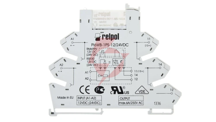 Przekaźnik interfejsowy 1P 6A 24V DC AgSnO2 PIR6WB-1PS-24VDC-R SZARE 857485