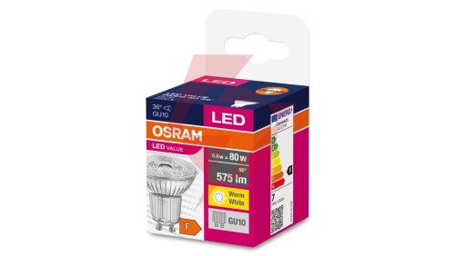 Żarówka LED VALUE PAR16 80 GU10 6,9W 575lm 3000K 830 36st. 3 LATA GWARANCJI 4058075096646