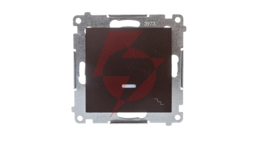 Simon 54 Łącznik schodowy z podświetleniem, szybkozłącza, brąz mat DW6L.01/46