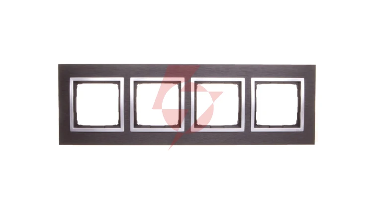 Simon 54 Nature Ramka poczwórna metal INOX YIN DRN4/78