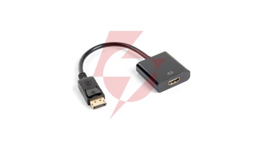 Adapter DisplayPort M - HDMI F czarny 10cm AD-0009-BK