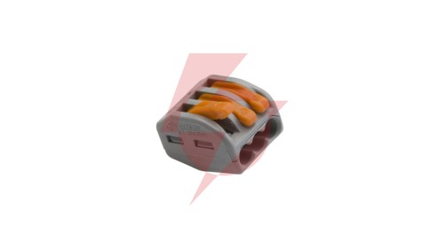 Szybkozłączka z dźwignią 3x 0,08-4mm2 jasnoszary 222-413 /opak.50szt./