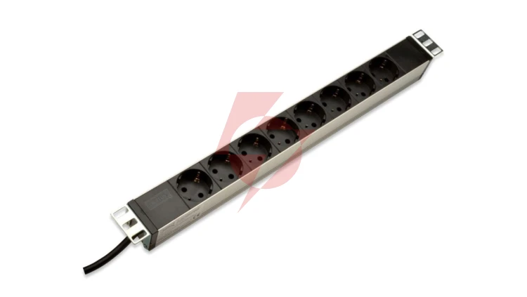 Listwa zasilająca PDU 19 Rack, 8x gniazdo schuko,2.0m, 1x wtyk unischuko, 16A, aluminiowa DN-95401