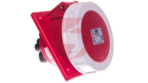 Gniazdo tablicowe skośne 32A 4P 400V /80x97/ czerwone IP67 4242-6f78
