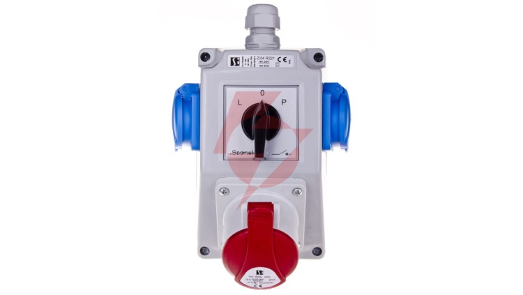 Zestaw instalacyjny z gniazdem 16A 3P+N+PE 2x2P+P ZI04R221