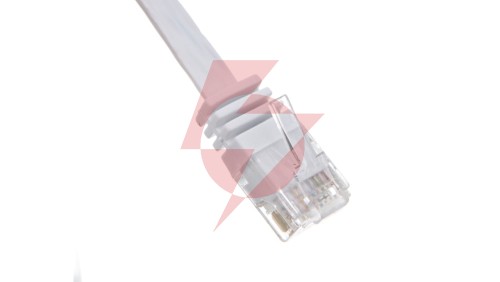 Kabel krosowy płaski patchcord U/UTP kat.5e biały 2m 93359