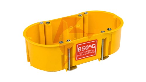 Puszka podtynkowa PK-2x60 podwójna 60mm regips samogasnąca żółta 0210-0N