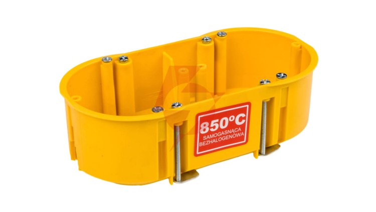 Puszka podtynkowa PK-2x60 podwójna 60mm regips samogasnąca żółta 0210-0N