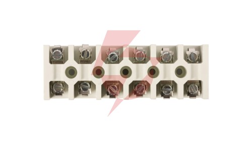 Listwa zaciskowa 6-torowa 10 mm2 z podkładką zapobiegającą przecinaniu przewodów LZ-B10 biały A12-0852