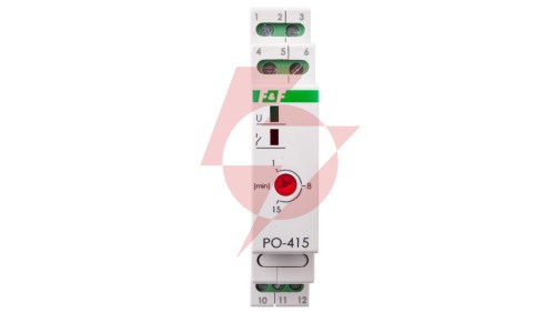 Przekaźnik czasowy 1P 10A 1-15min 24V AC/DC opóźnione odpadanie PO-415-24V