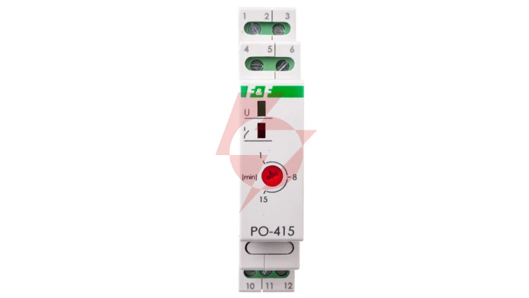 Przekaźnik czasowy 1P 10A 1-15min 24V AC/DC opóźnione odpadanie PO-415-24V