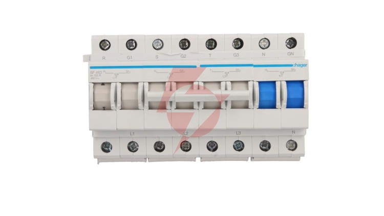 Przełącznik modułowy zasilania I-0-II (sieć-agregat) 63A 4P SF463