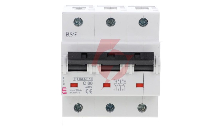Wyłącznik nadprądowy 3P C 80A 10kA AC ETIMAT10 02135731