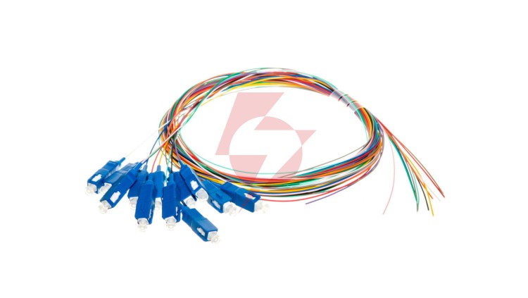 Pigtail światłowodowy 12szt, SC simplex, SM 9/125,OS2, 2m, saLSZH, 12 kolorów DK-29221-02