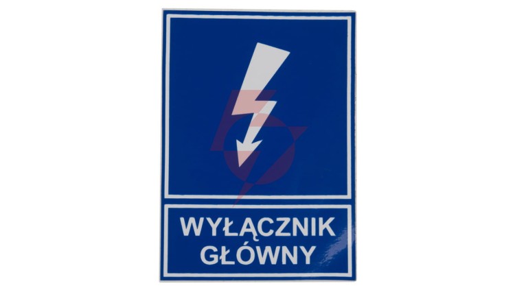 Tabliczka /znak informacyjny/ TZI 52X74S /WYŁĄCZNIK GŁÓWNY/ E04TZ-01041110200 /10szt./