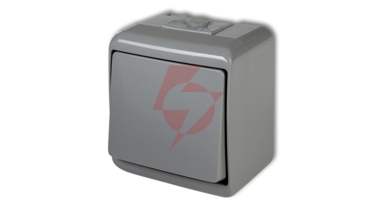 JUNIOR Łącznik jednobiegunowy popielaty IP54 10WHE-1