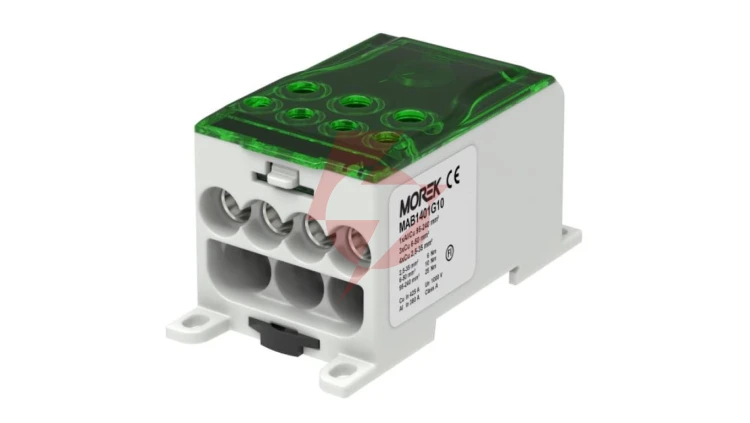 Blok dystrybucyjny - rozdzielczy OJL400A zielony we:1xAL/CU 95-240mm2 wy: 3x6-50mm2 4x2,5-35mm 1000V MAB1401G10