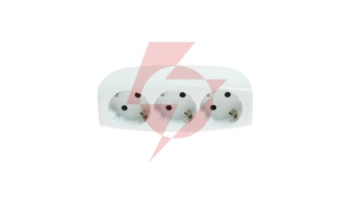 Rozgałęźnik wtyczkowy potrójny z uziemieniem schuko R-370/S BIAŁY W-32002