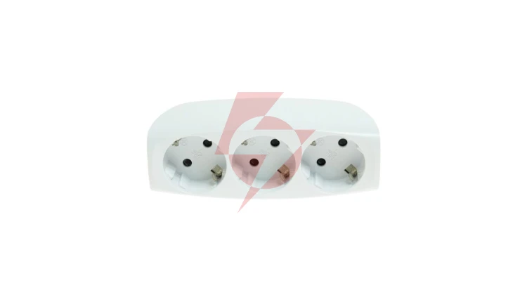 Rozgałęźnik wtyczkowy potrójny z uziemieniem schuko R-370/S BIAŁY W-32002