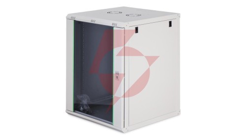 Szafa sieciowa wisząca Dynamic 19 16U rack 600x600, drzwi szyba, szary, niezłożona, 60kg DN-37114