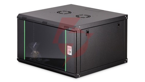 Szafa sieciowa wisząca Dynamic 19 7U rack 600x600, drzwi szyba, czarny, niezłożona, 60kg DN-37103