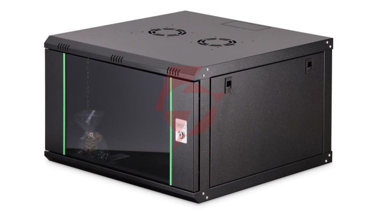 Szafa sieciowa wisząca Dynamic 19 7U rack 600x600, drzwi szyba, czarny, niezłożona, 60kg DN-37103