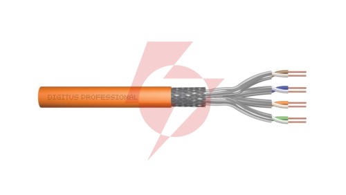 Kabel teleinformatyczny S/FTP kat.7 LSZH drut pomarańczowy B2ca DK-1745-VH-1 /100m/