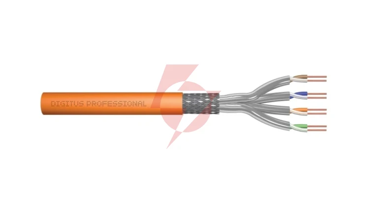 Kabel teleinformatyczny S/FTP kat.7 LSZH drut pomarańczowy B2ca DK-1745-VH-1 /100m/