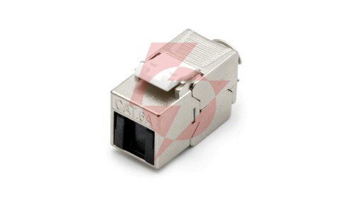 Moduł (gniazdo) Keystone RJ45 (8P8C) kat.6A, STP, ekranowany, beznarzędziowy, osłona przeciwpyłowa DN-93615-D