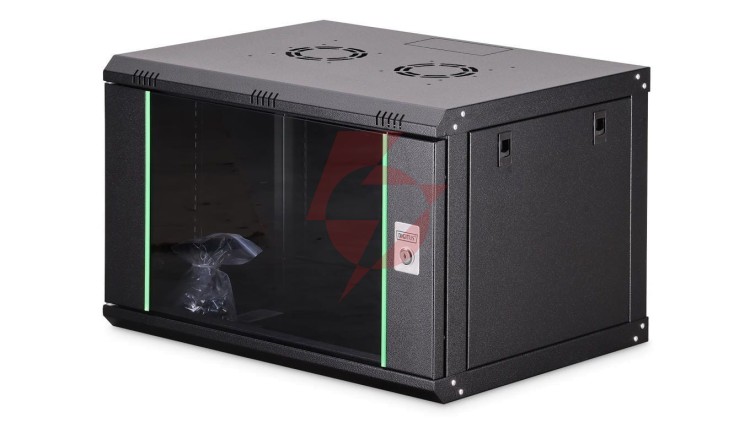 Szafa sieciowa wisząca Dynamic 19 7U rack 600x450, drzwi szyba, czarny, niezłożona, 60kg DN-37101