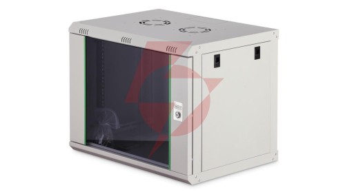 Szafa sieciowa wisząca Dynamic 19 9U rack 600x450, drzwi szyba, szary, niezłożona, 60kg DN-37104