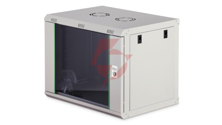 Szafa sieciowa wisząca Dynamic 19 9U rack 600x450, drzwi szyba, szary, niezłożona, 60kg DN-37104