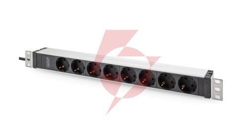 Listwa zasilająca PDU 19 Rack, 8x gniazdo unischuko 16A/230 V, 2.0m, 1x wtyk C20 , 16A, aluminiowa DN-95428